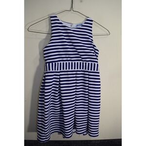 Jacadi Paris Sleeveless Nautical Striped Dress Blue White GIRLS 10 140